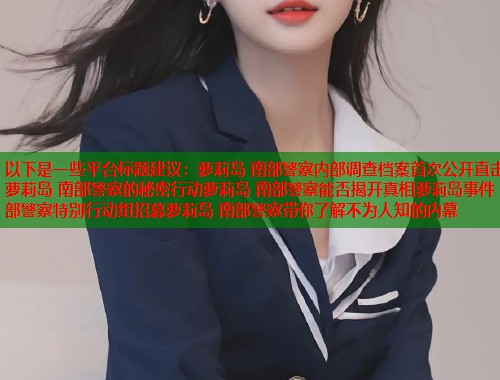以下是一些平台标题建议：萝莉岛 南部警察内部调查档案首次公开直击萝莉岛 南部警察的秘密行动萝莉岛 南部警察能否揭开真相萝莉岛事件 南部警察特别行动组招募萝莉岛 南部警察带你了解不为人知的内幕  第1张
